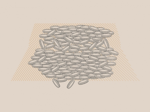 Illustrated pile of coins