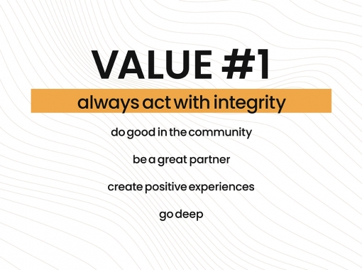 Image with copy stating always act with integrity
