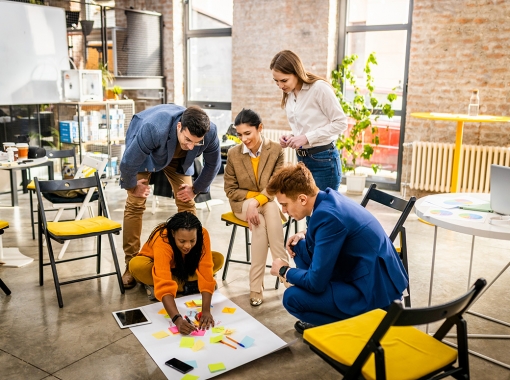 Team of coworkers brainstorming