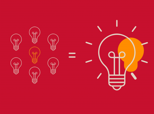 Illustration of light bulbs representing ideas.