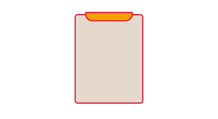 Illustration of clipboard with gear icons creating a process path