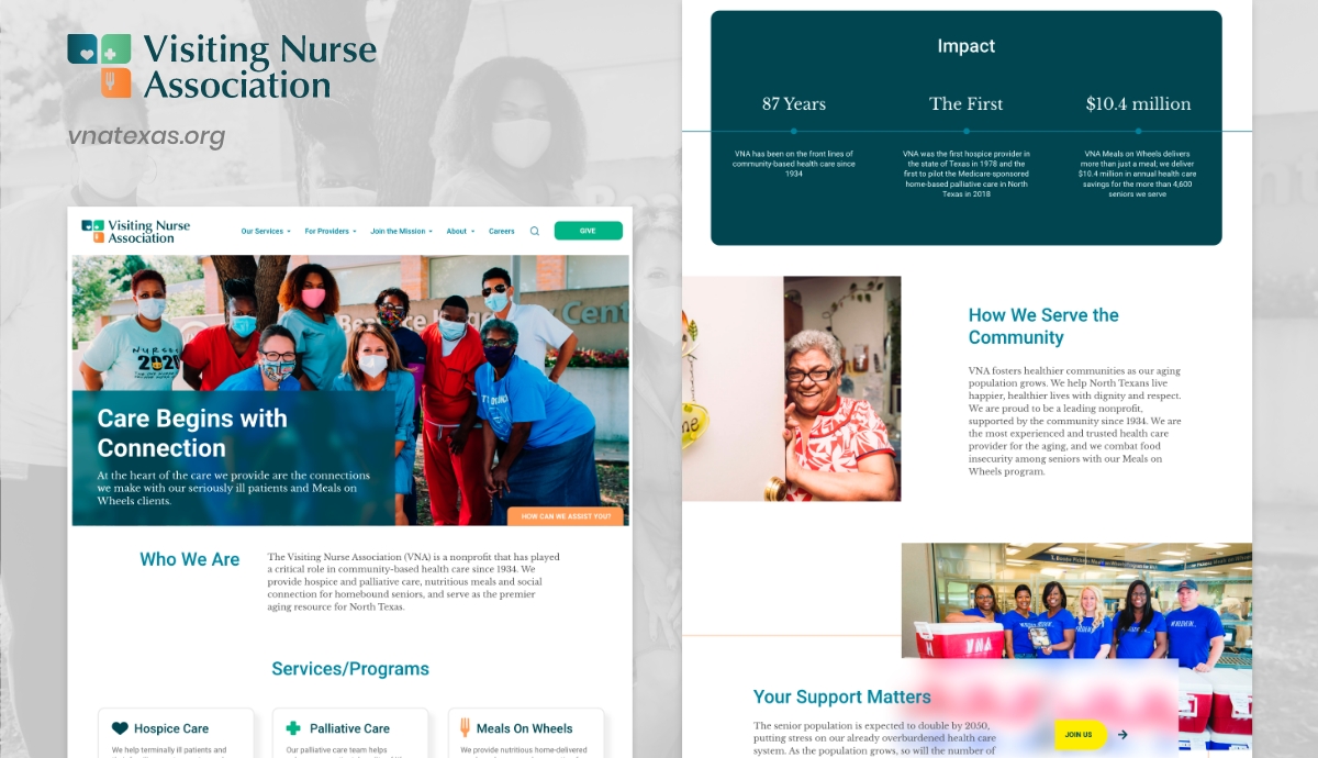 Screen capture of VNA website.