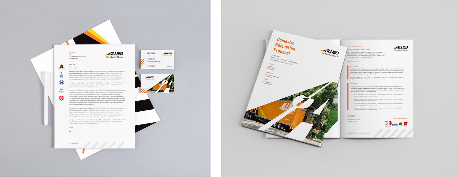 Allied corporate identity mockup